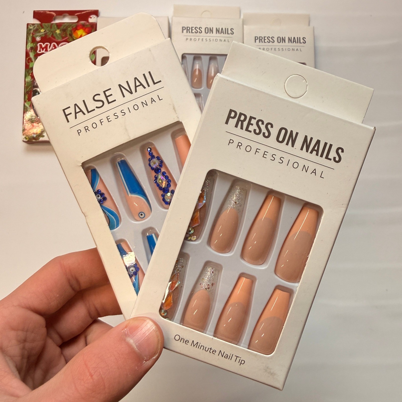 Lot of 10 Pack of 24 New False Press On Nails Assorted Designs and Colors №N14