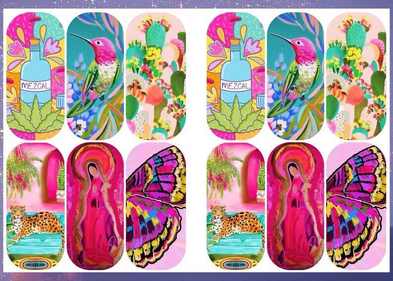 Colorful 3D Butterfly Nail Stickers Art DIY Design Waterslide Decal Manicure Kit