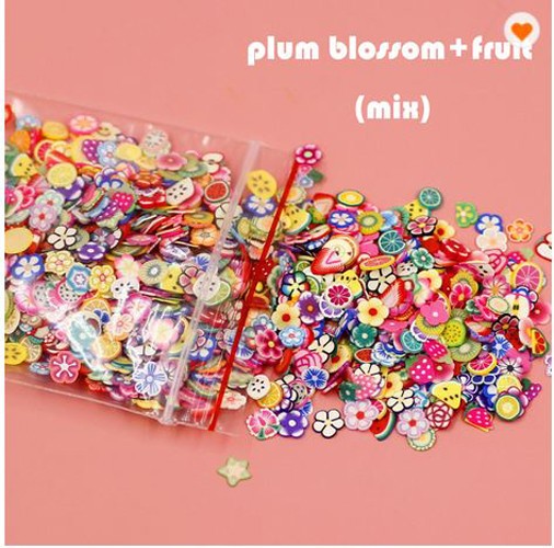 500 pieces of Clay Fruit or Plum Blossin and Fruit Mix for Nail Art