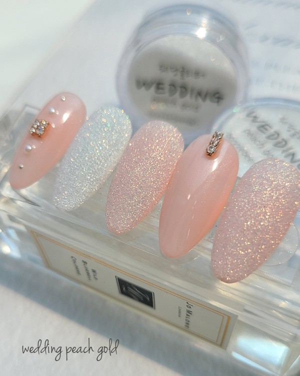 Bonnie B Wedding Nail Glitter Peach Gold Pearl Shimmer Fine Nail Art Powder