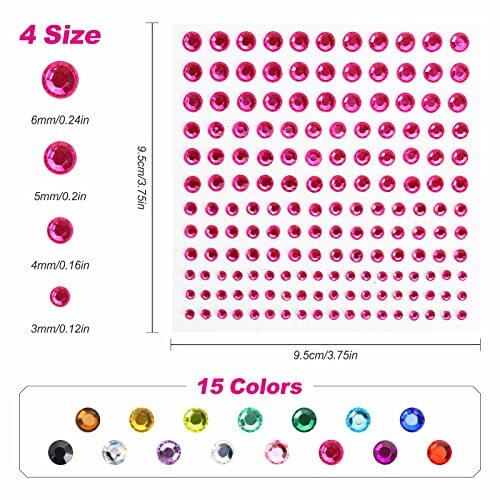 Rhinestone Stickers 2478Pcs Self Adhesive Facial 2478pcs-Small diamond sticker