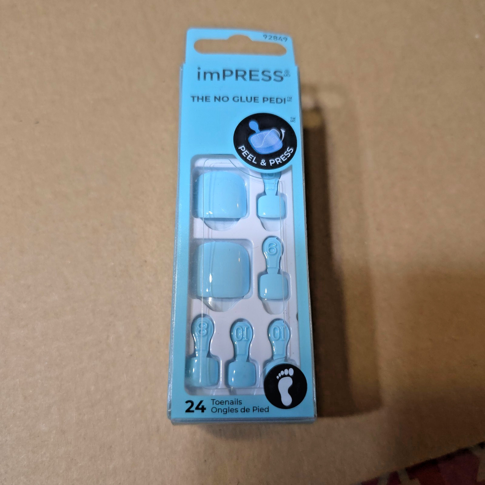 KISS imPRESS Press-On Pedi & One Minute False Nail Tip Set Lot – 24 Count Each