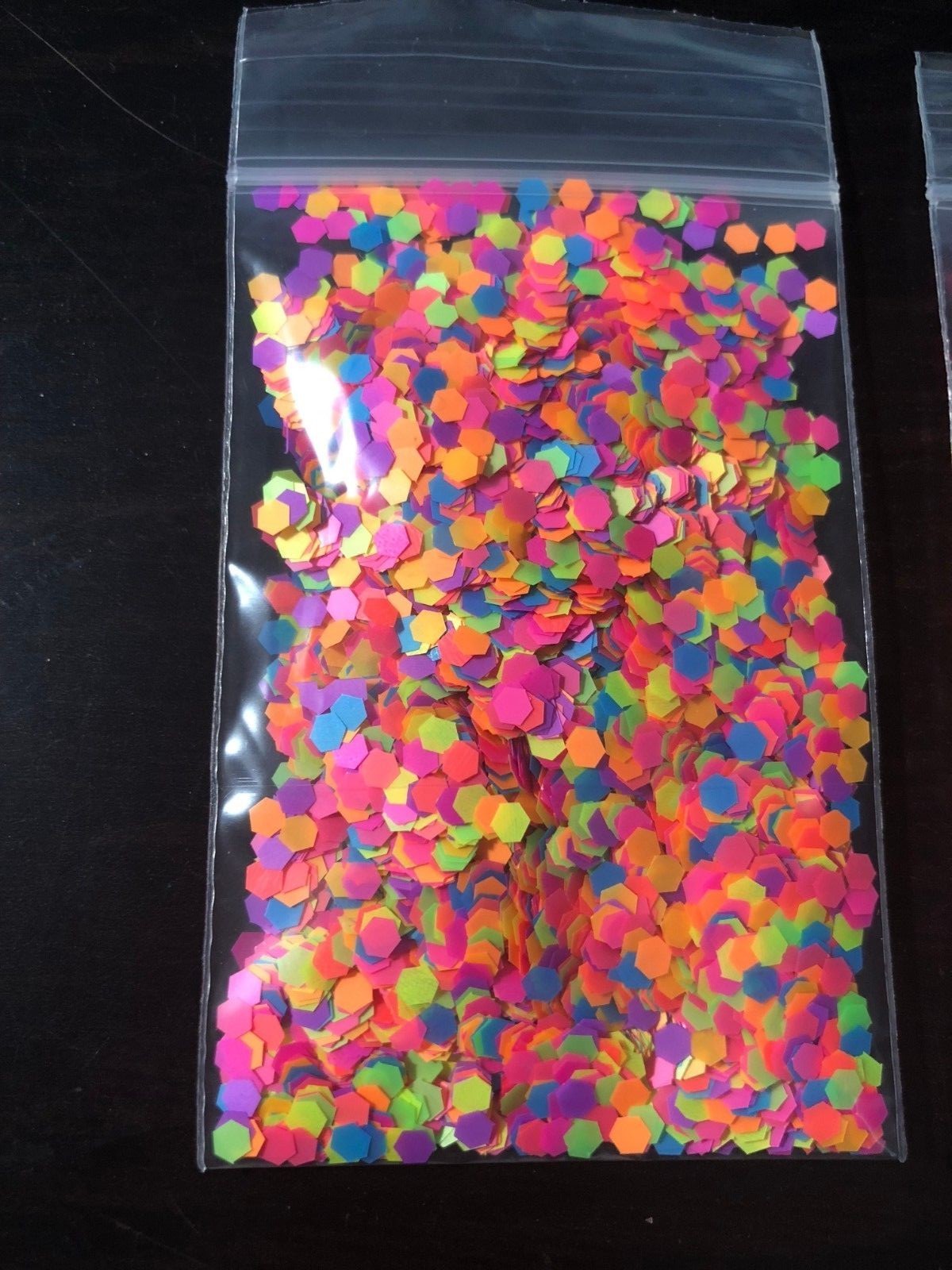 Solvent Resistant 2MM hexagon Shape Mixed Neon ~ Nail Art/Acrylic/Gel/~ USA