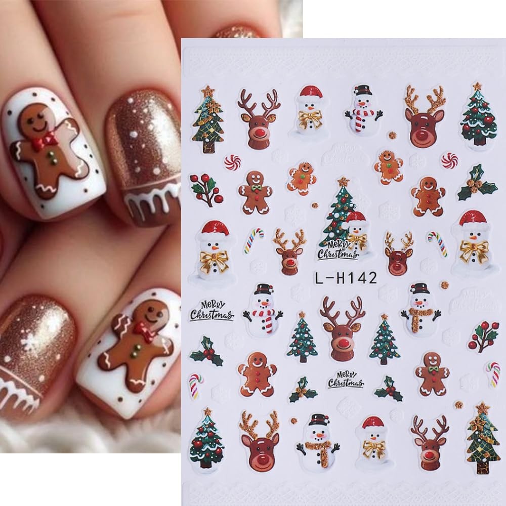 Generic Christmas Nail Stickers Snowflake Trees Elk Crutch