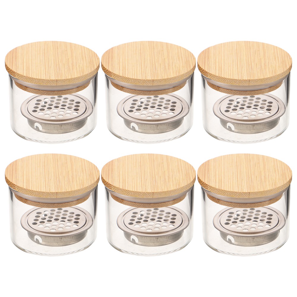 6PCS Nail Brushes Washing Cup – Dappen Dish with Lid and Mesh Layered Acrylic