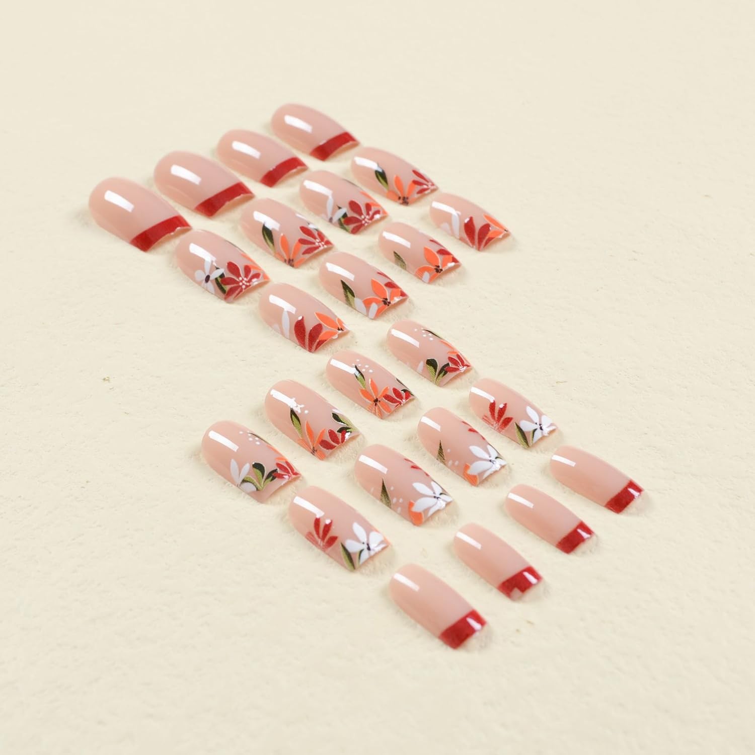 24 Pcs Fall Thanksgiving Press on Nails Short Medium False Nails with Flower …