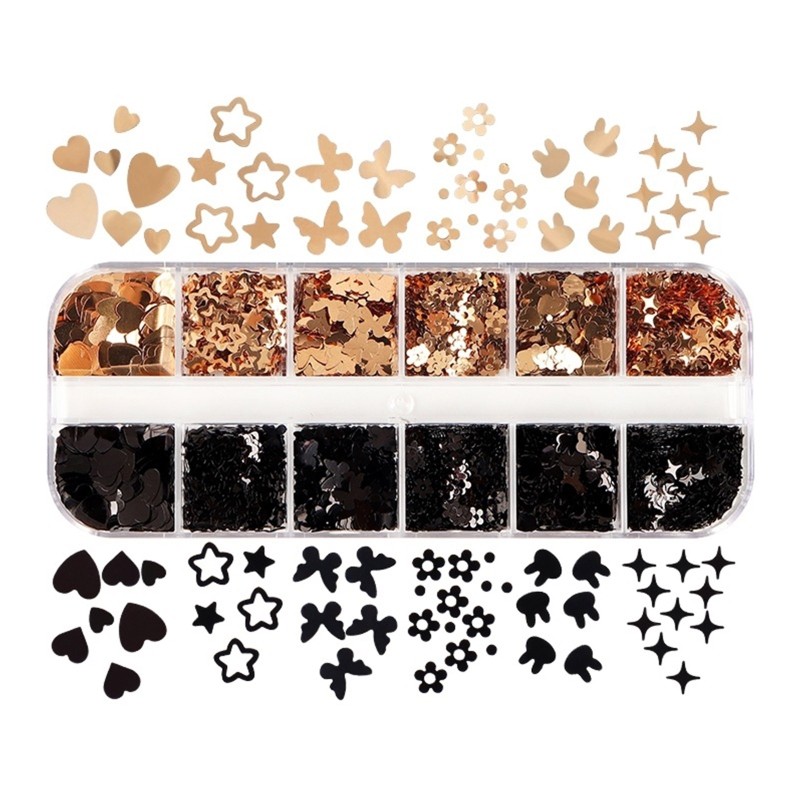 12 Grids Epoxy Resin Fillings Jewelry Making Accessories Sequins Nail Art Decor