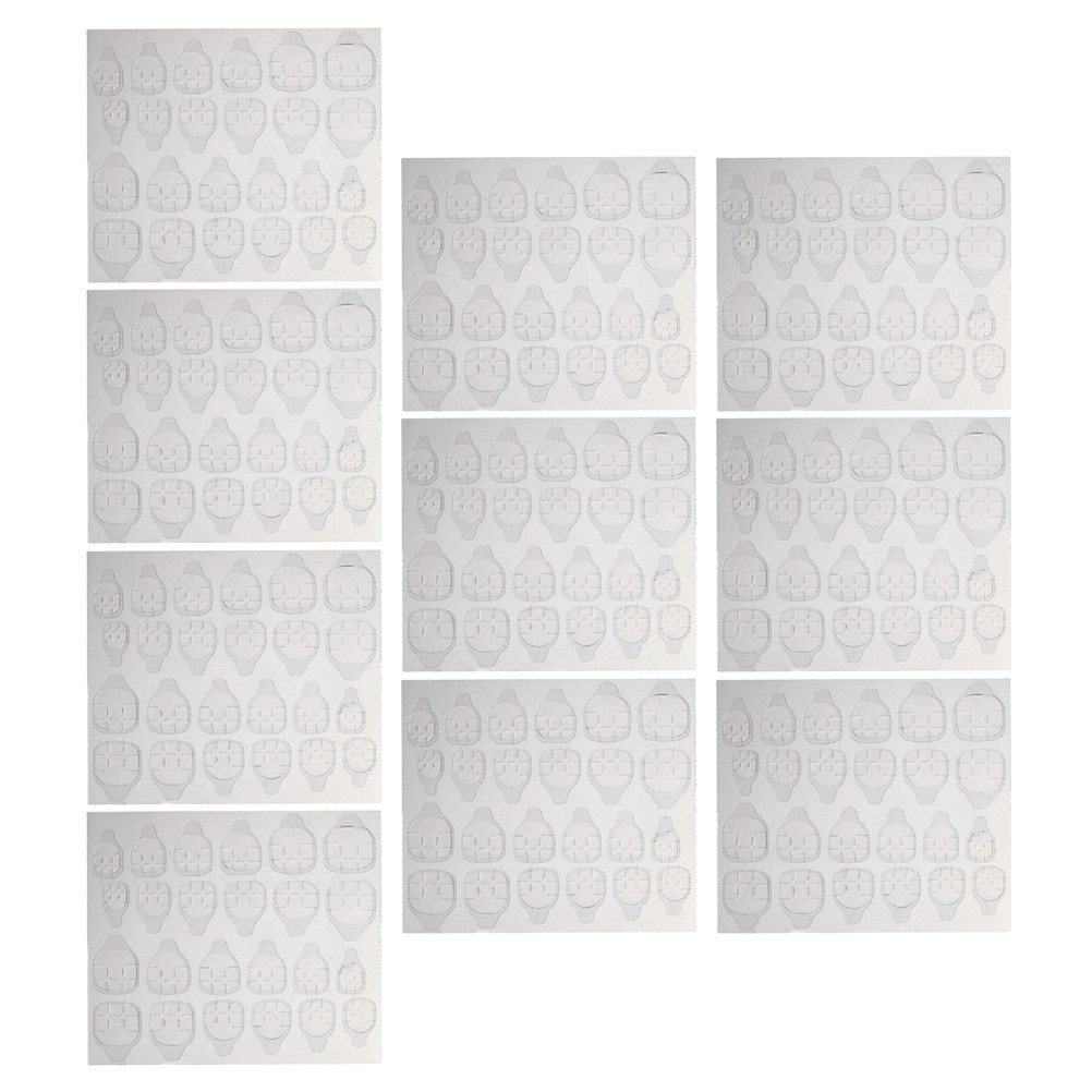 10 Sheets Transparent Sticker Paper Nail Adhesives Tabs Stickers Glue