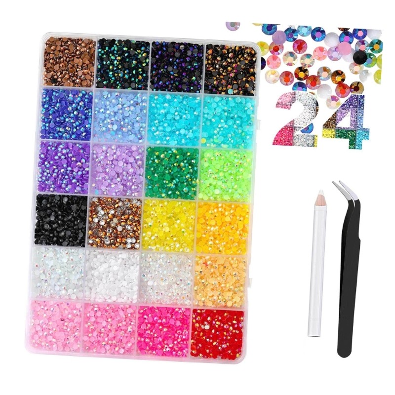 Resin AB Glittering Flat Back Rhinestones Bedazzling For Nail Art 3mm To 6mm