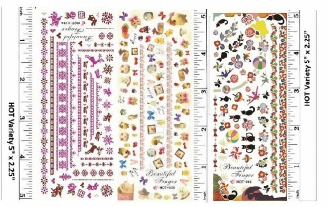 39 SETS Nail art water transfer decal stickers HOT Animals Flowers Kitty Love
