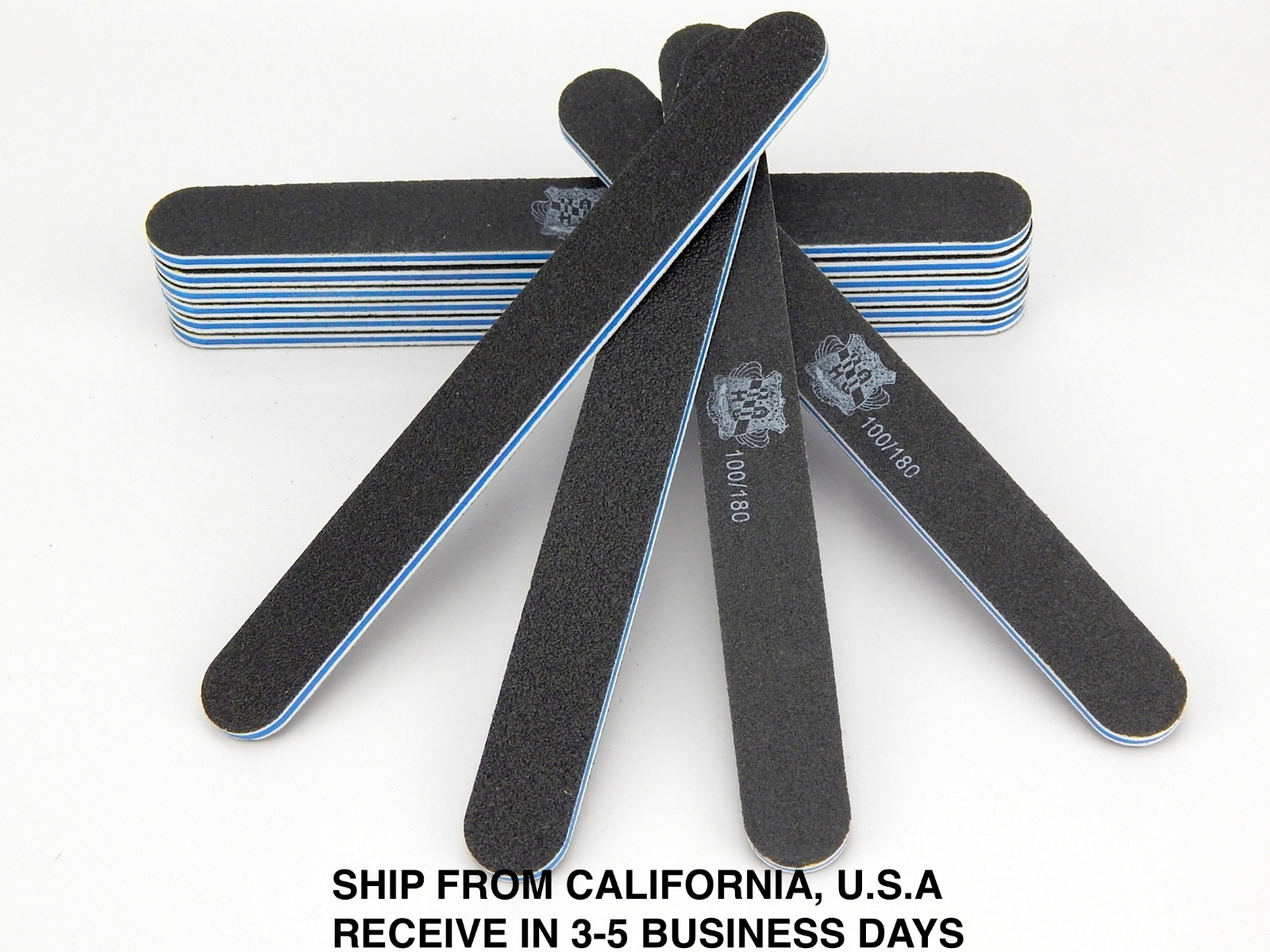 10PCS 2 SIDE MANICURE/PEDICURE SANDING FILE GRITS 80/100, 100/100, 100/180