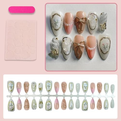 3D Flower Butterfly Press on Nails Spring Summer Floral Handmade False Nail
