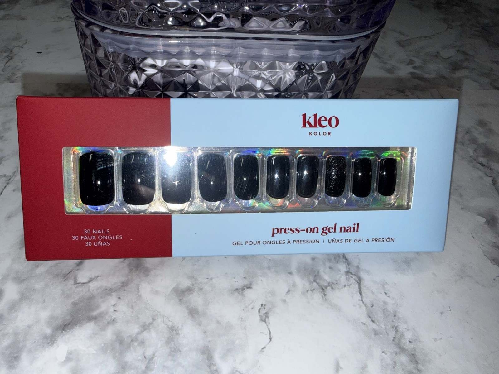 New Kleo Kolor Press-On Gel Nails – Long Square Blacklisted
