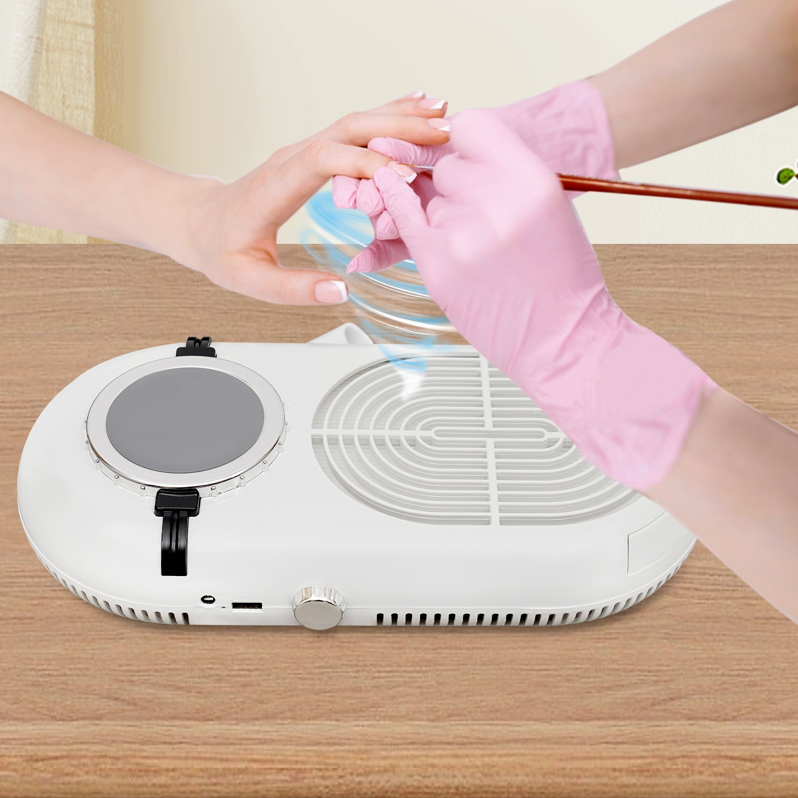 24W 4000RPM Nail Dust Collector Desktop Adjustable Speed Nail Dust Collector