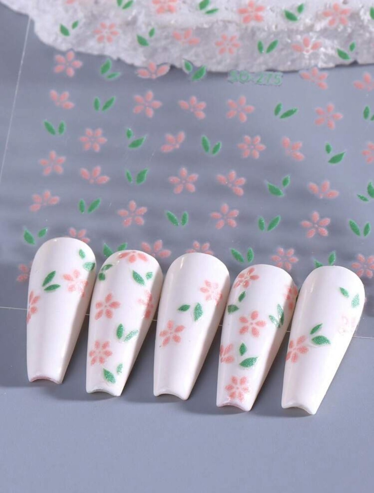 Flowers Nail Art Stickers Transfers Spring Pastel Lilac Pink Mini Floral SO275