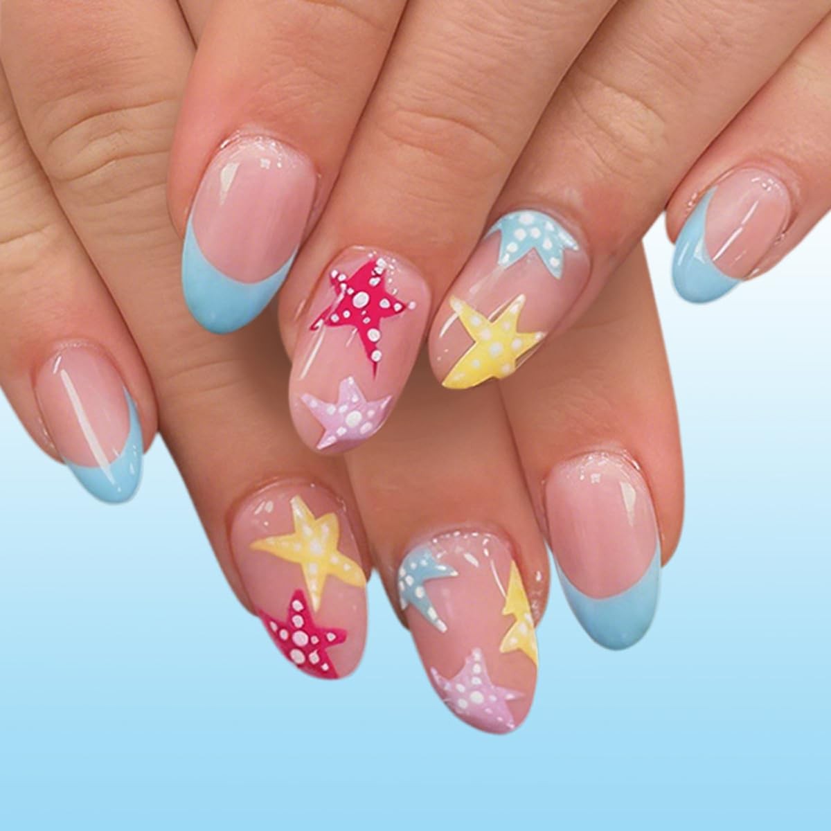 KASOICRA Medium Starfish Oval Press On Nails