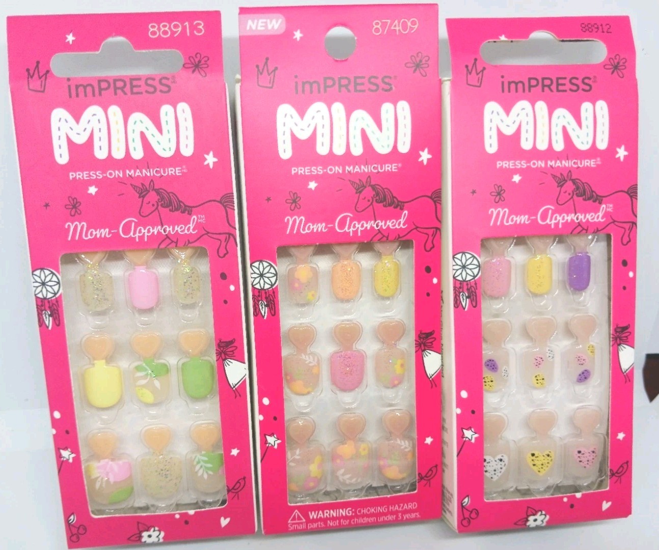 Kiss impress mini mom approved 60 nails total, sundress hokey pokey flower petal