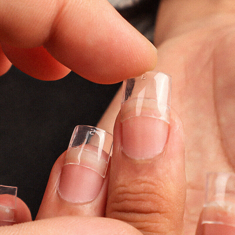 100PCS Box Nail Tip French Fake Art Nails Half Cover Artificial Acrylic Short