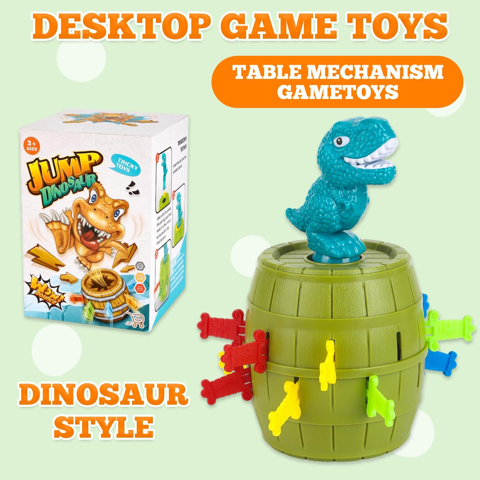 ZOPMTIYO Pop-Up Dinosaur Pirate Board Game for Kids Ages 3+ – Medium, Basic