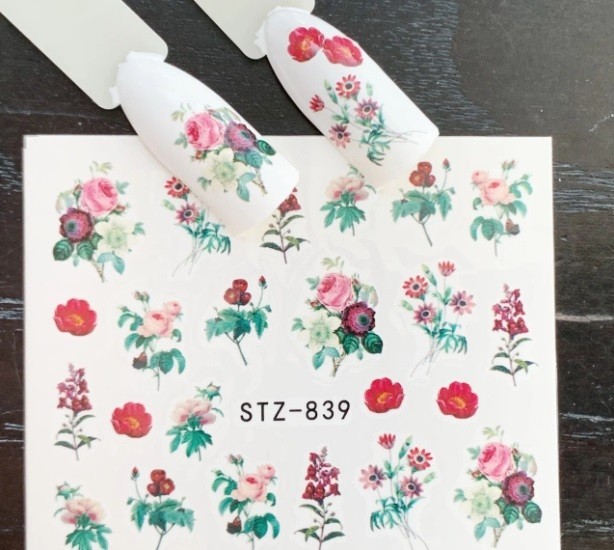 Flower, Floral Nail Art Water Decals DIY Nail (Group 5)
