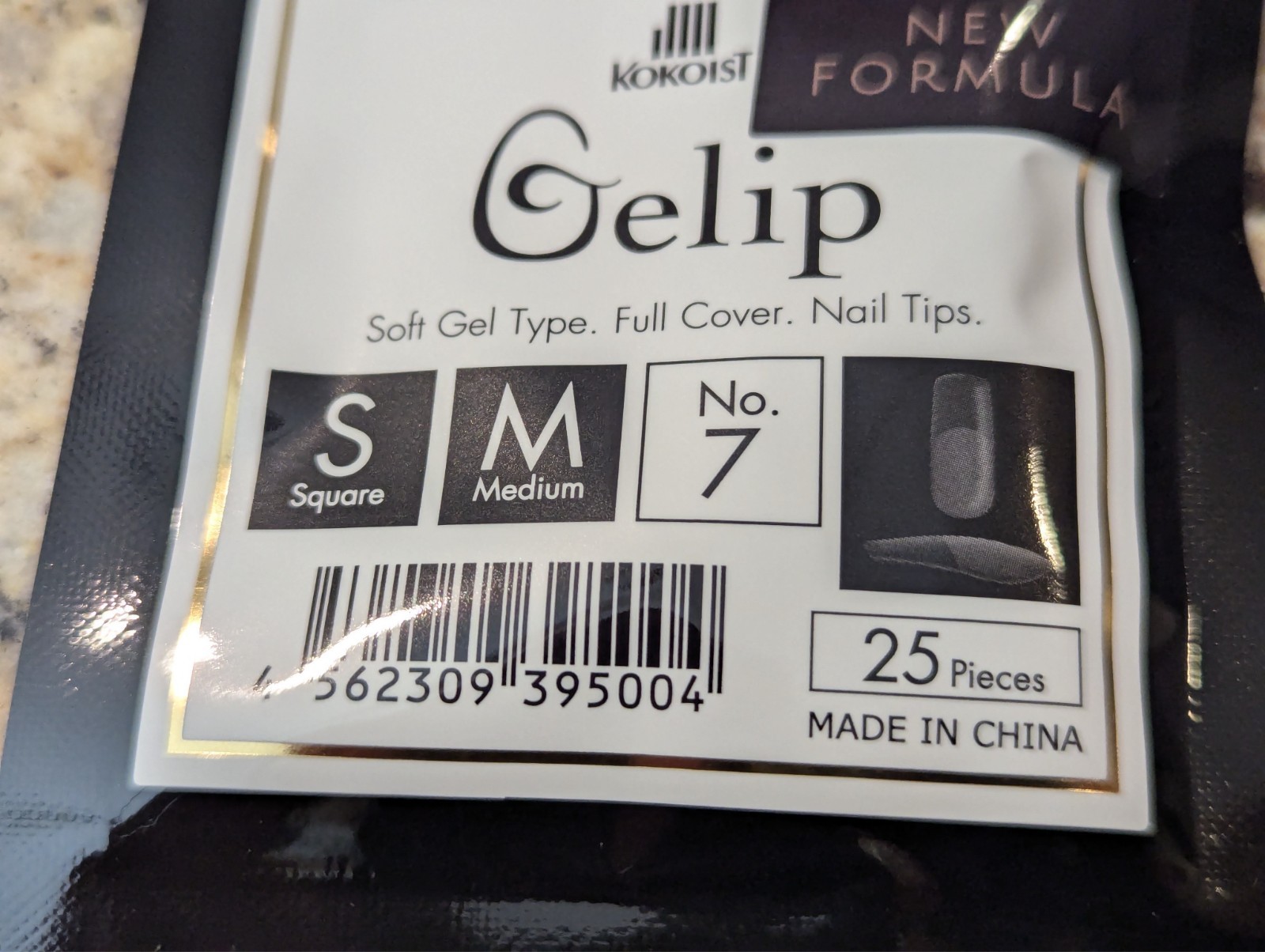 5 Pack Gelip Nails Soft Gel Type Full Nail Tips Refill #7 Square Medium 125 pcs