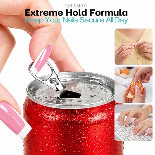 Super Strong Brush-On Nail Glue 8ml Clear Acrylic for Press-On & Fake Nails