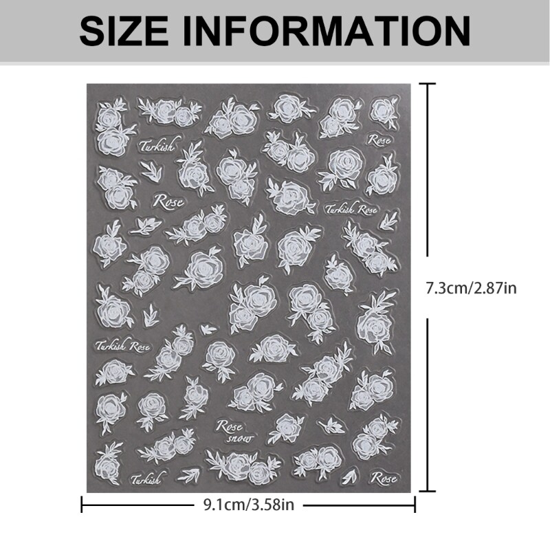 10 Sheets Flower Stickers Self-Adhesive Nails Decals Nails Art Stickers