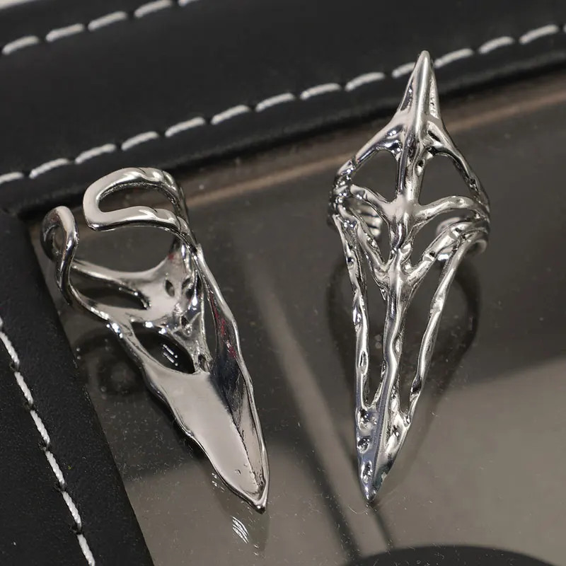 New Gothic Rock Machinery Manicure Fingertip Ring Nail Ring Punk Metal