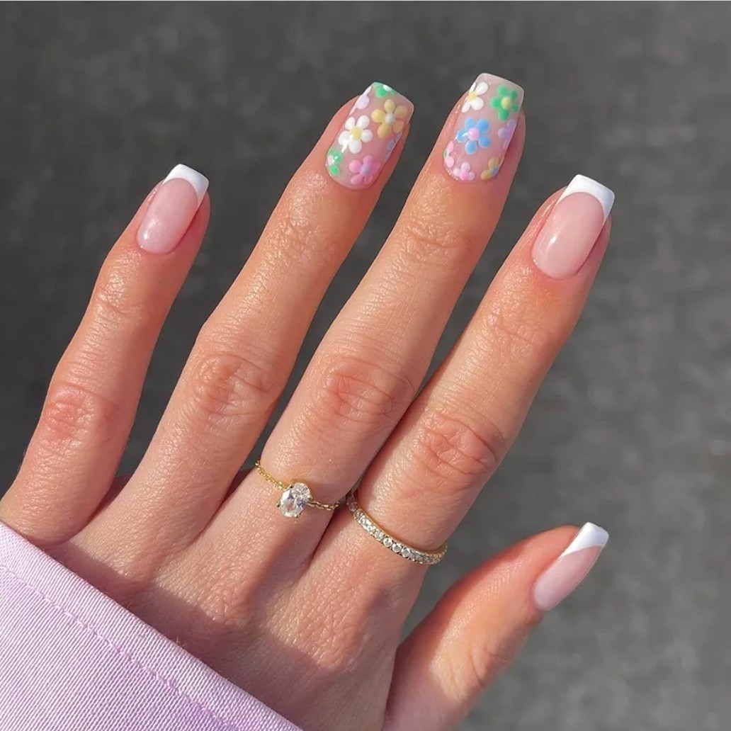 6 Packs (144 Pcs) Press on Nails Short Design, Misssix Fake Nails, Glue on Nails