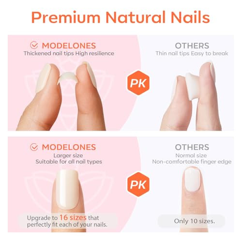 Press on Nails Almond, Red Short Almond Fake Nails, Spring A2-Red Almond