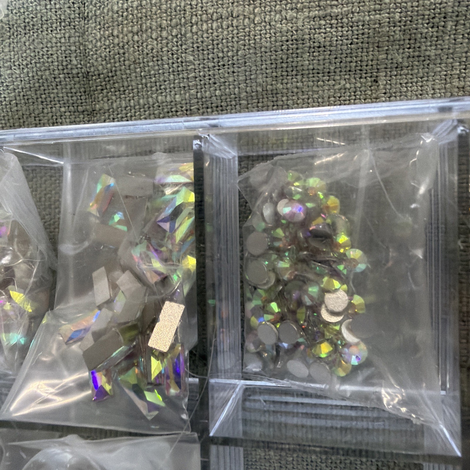 1000PCS Mixed Size Nail Art Rhinestones Flatback Crystal AB Glass Stones Box Kit