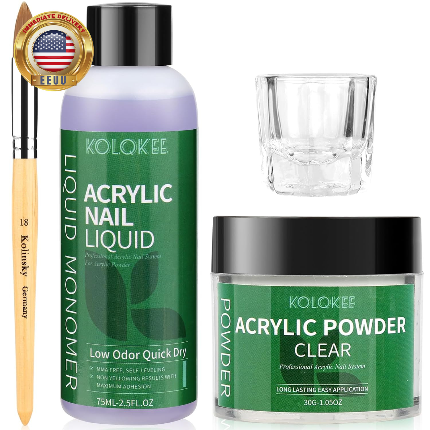 Acrylic Nail Kit Acrylic Powder and Liquid Set with Kolinsky Nail Brush, Lamp (N