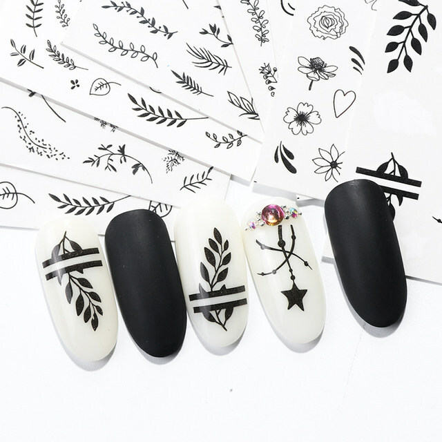 Nail Art Water Transfer Sticker Flower Leaves Butterfly Flamingo Bird Decals
