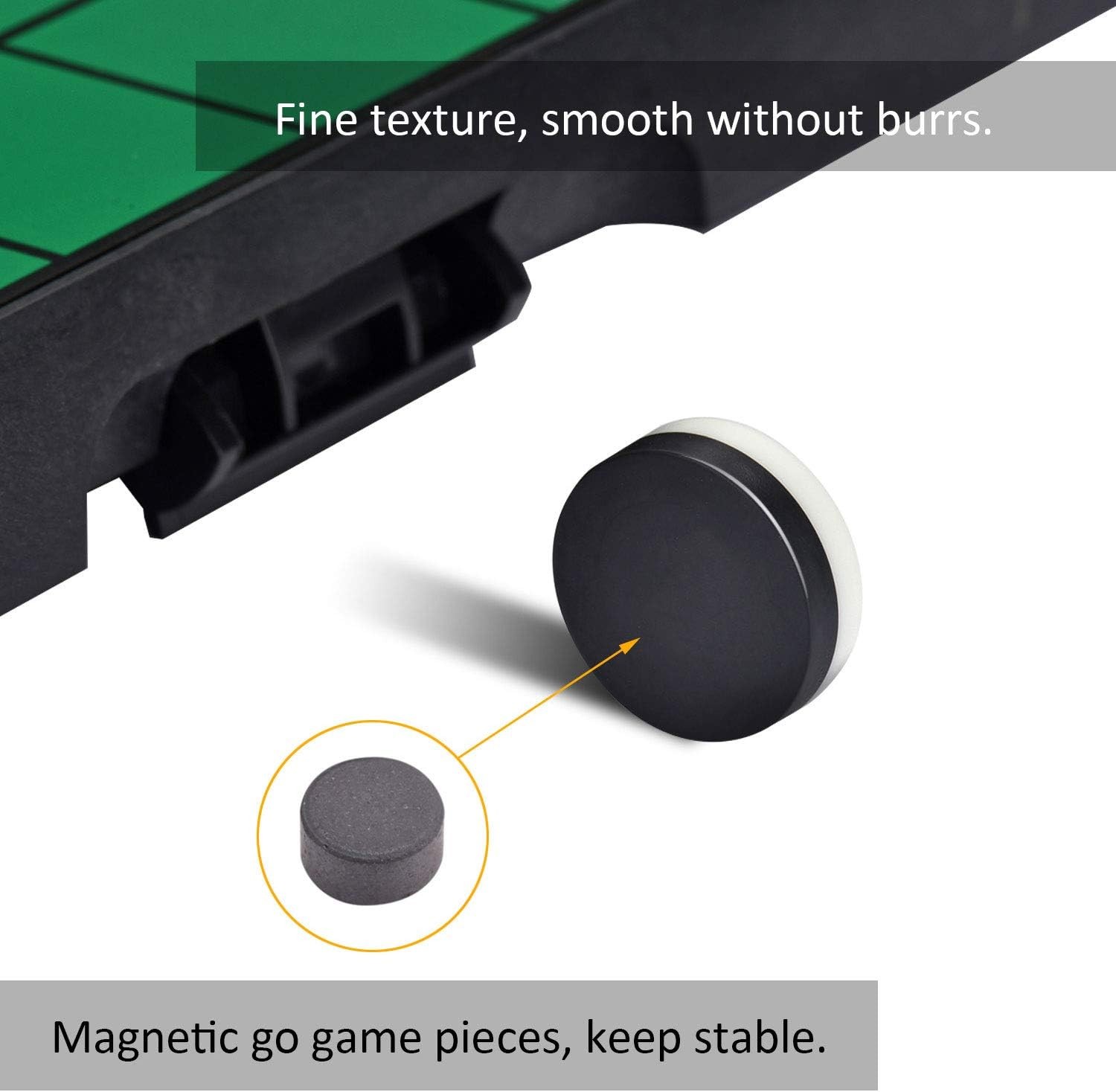 MusicTree Magnetic Reversi Board Game Set with Folding White, Black, Green