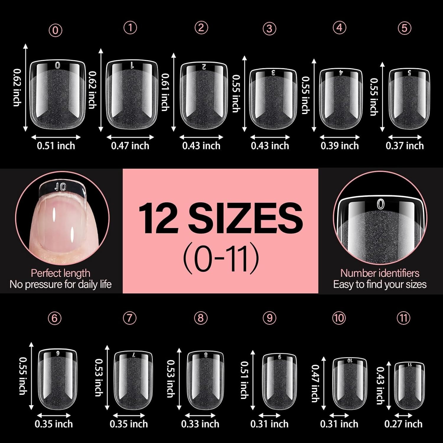 Extra Short Square Nail Tips Soft Gel Full Cover Half Matte Nail Tips