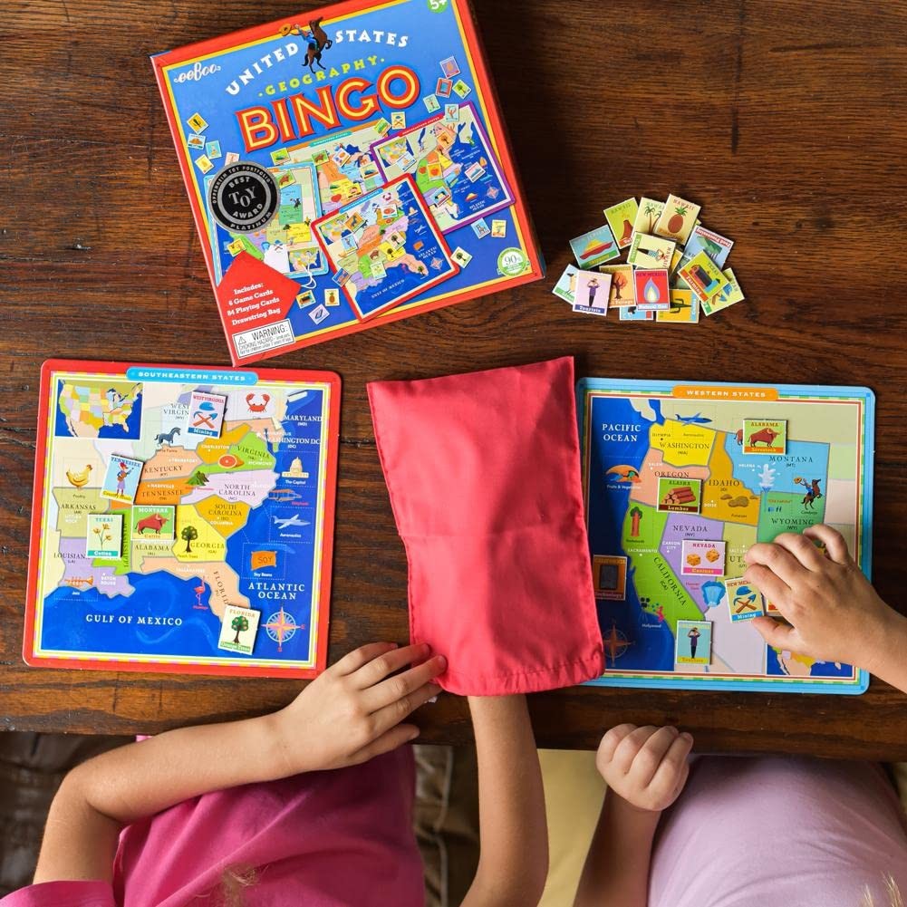 eeBoo: United States Geography Bingo Game, for 2 to 6 1 EA, Multicolor