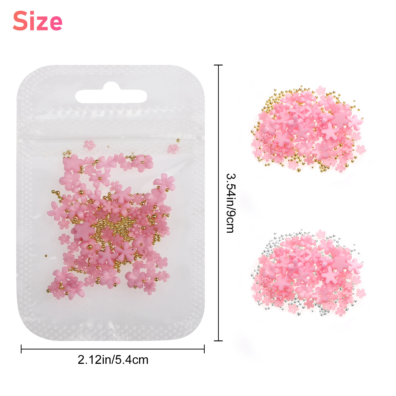 8pcs 3D Acrylic Flower Nail Art Stickers Charms Decals Cute Manicure Decoration