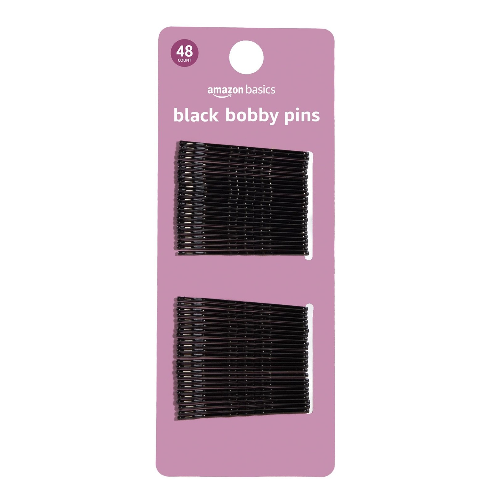 Amazon Basics No Slip Bobby Pins, Black High 1 Count (Pack of 48),