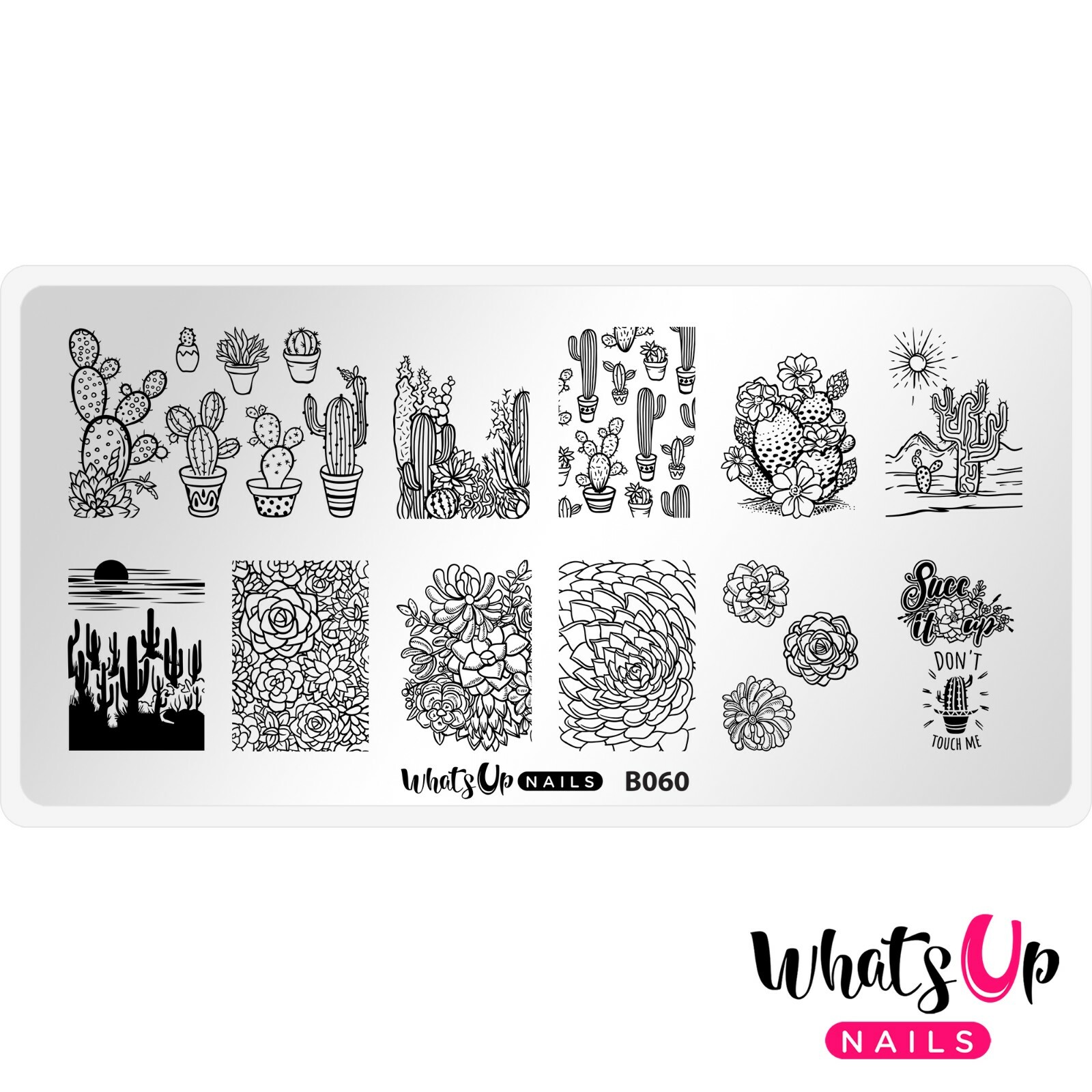 B060 Deserted Succulent Stamping Plate For Stamped Nail Art Design