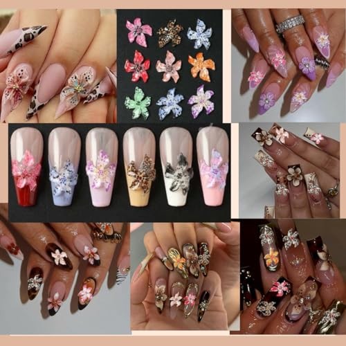 24 Grids 3D Acrylic Flower Nail Art Decorations Set – Mixed Color Style-10