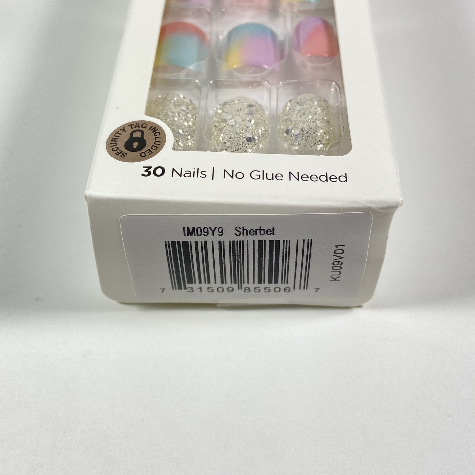 NEW Kiss Nails Impress Press On Manicure Short Gel Purple Pink Glitter Sherbet