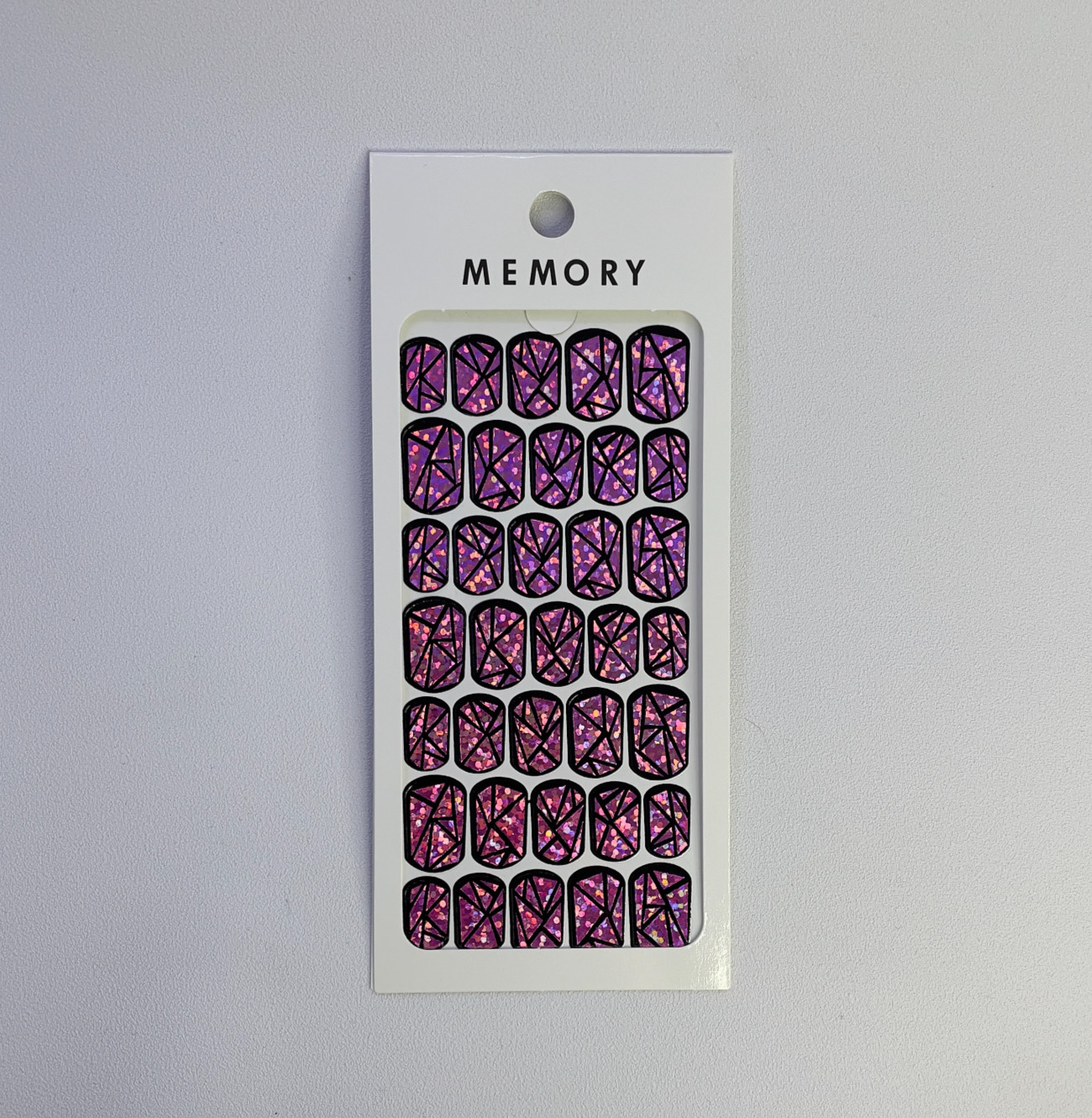 Purple Full Gel Nail Strips DIY Holographic Manicure Wraps Made in Korea