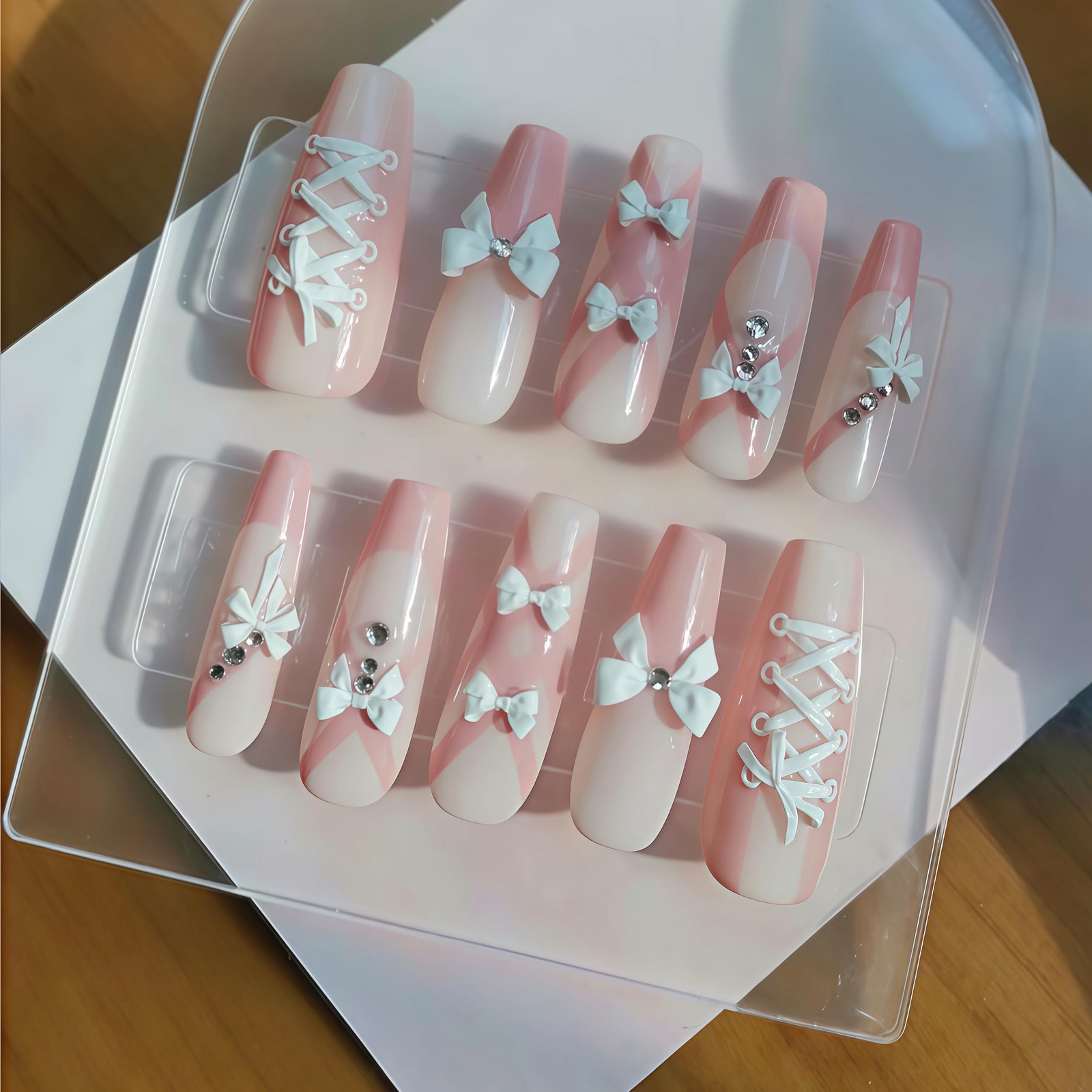 Pizadix 2 Pcs Bow Silicone Nail Art Molds for Women Resin Design bow-3