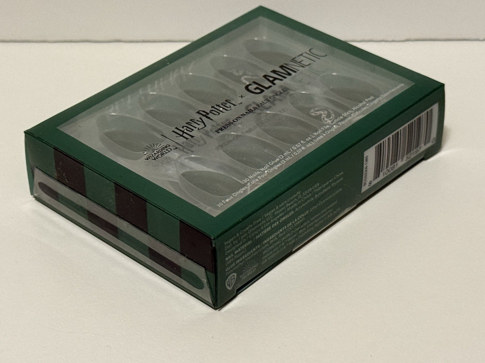 Glamnetic Harry Potter Slytherin Green Press-On Nails, Medium Almond
