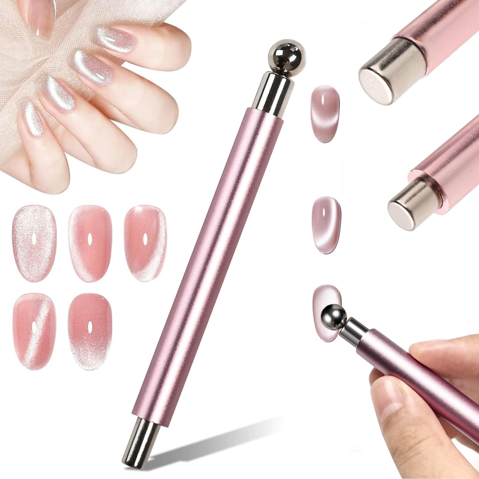 Cat Eye Magnet for Nails, 3 in 1 Cat Eye Nail Magnet Stick Gel Nail Polish Ma…