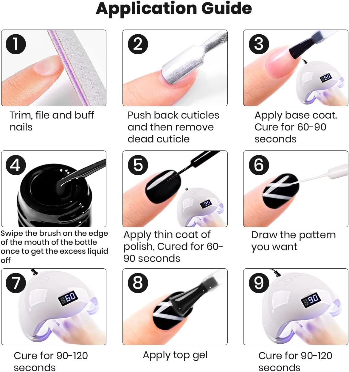 Nail Art l, Liner l Polish, Bla White Nail Design Polish