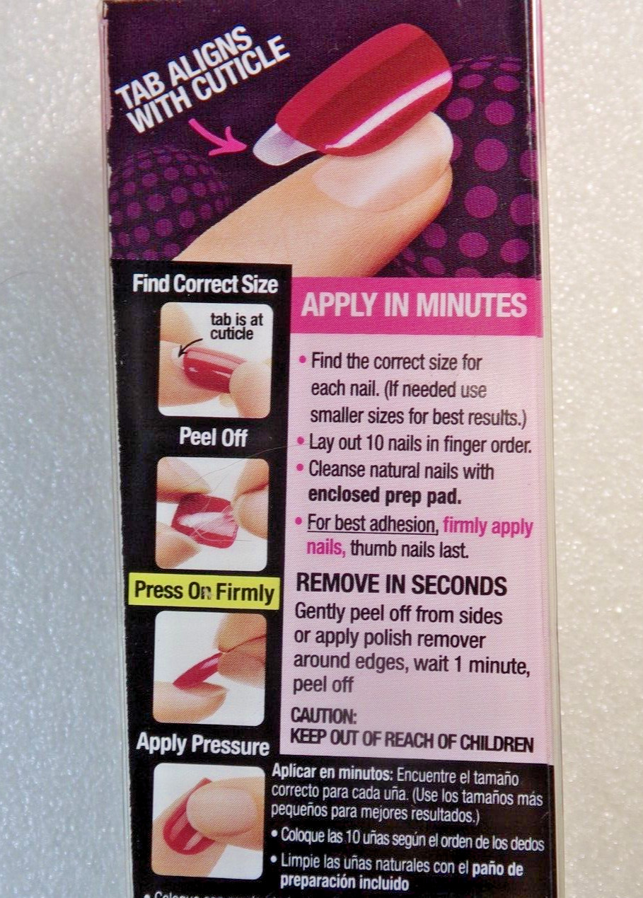 IMPRESS NAILS Pink with Rose Print Lace PRESS ON SHORT