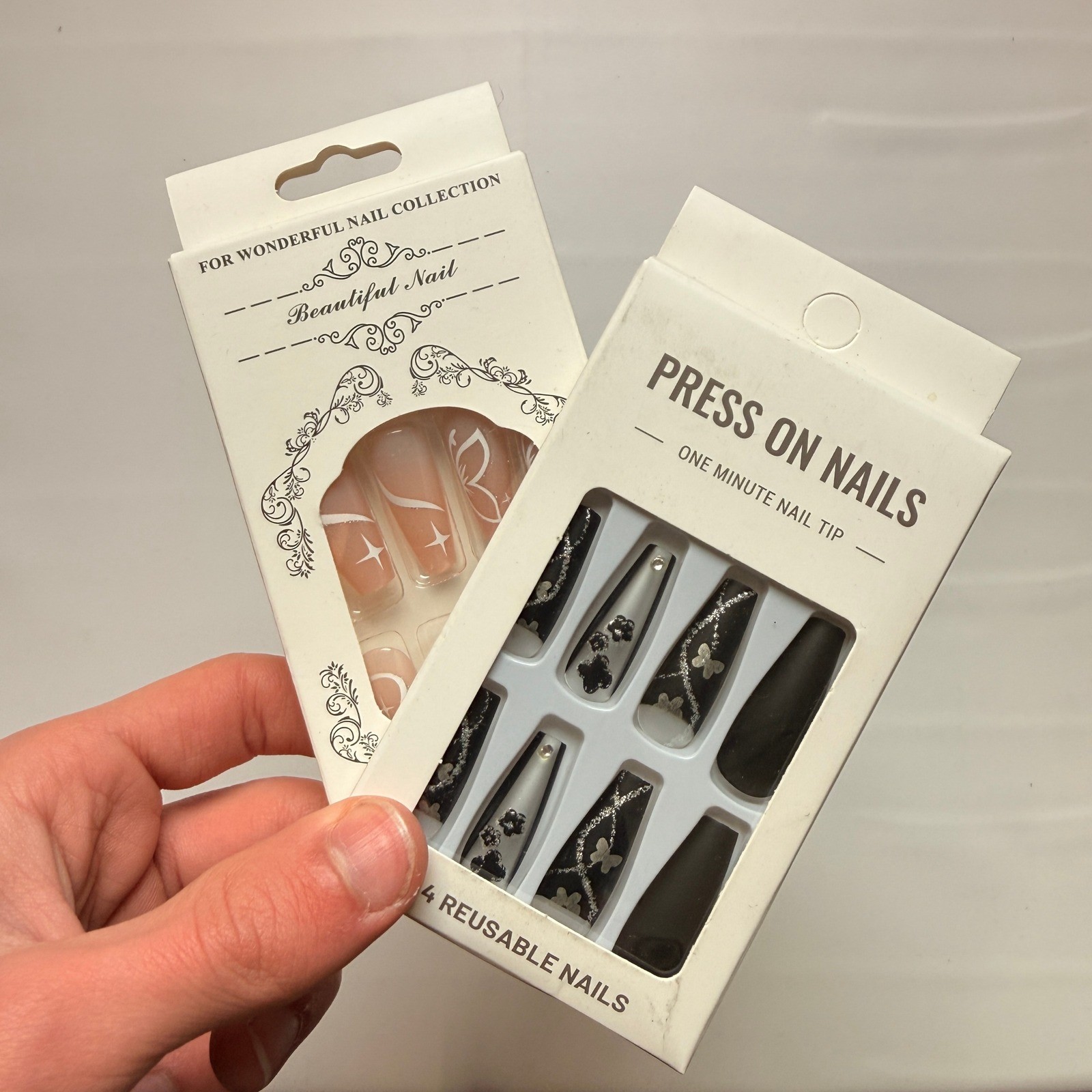Lot of 10 Pack of 24 New False Press On Nails Assorted Designs and Colors №N41