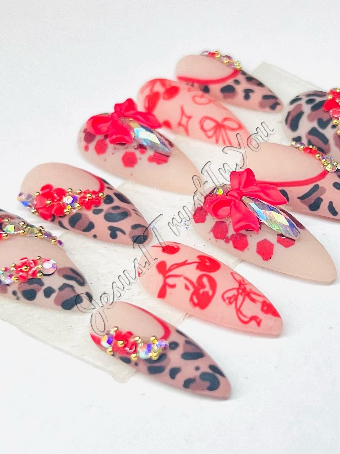 CLEARANCE – CUSTOM SHORT STILETTO GEL PRESS ON NAILS READY TO SHIP