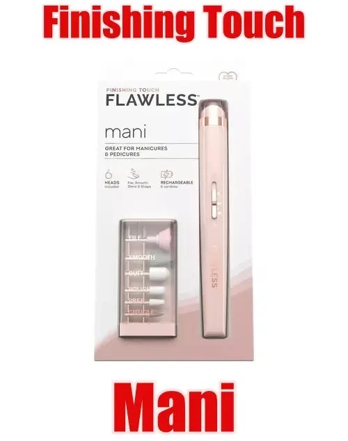 Flawless Finishing Touch Salon Nails Rechargeable Mani Device with 6 Heads